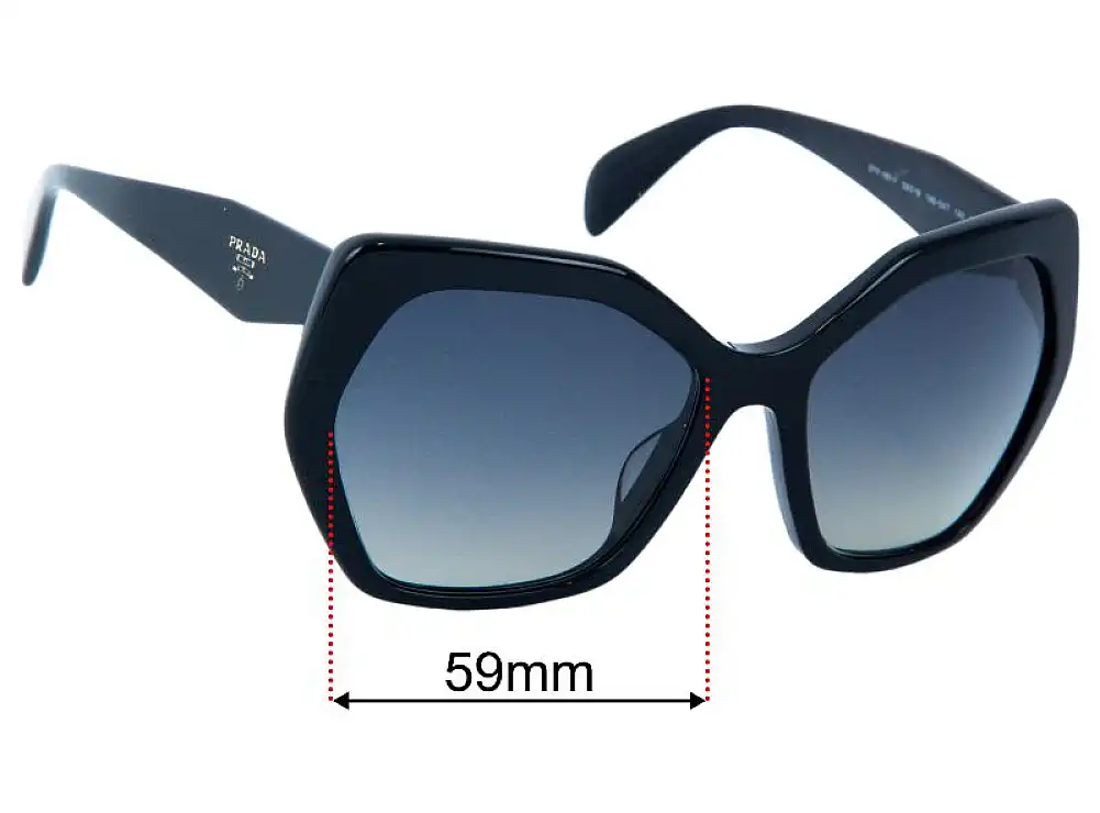 Sunglass Fix Replacement Lenses for Prada SPR16R-F - 59mm Wide Sunglass Fix Replacement Lenses for Prada SPR16R-F - 59mm Wide