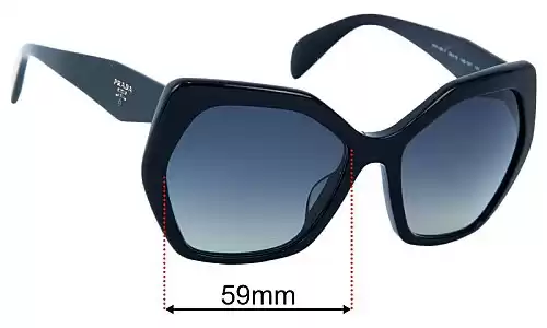 Sunglass Fix Replacement Lenses for Prada SPR16R-F - 59mm Wide Prada SPR16R-F Replacement Lenses 59mm wide