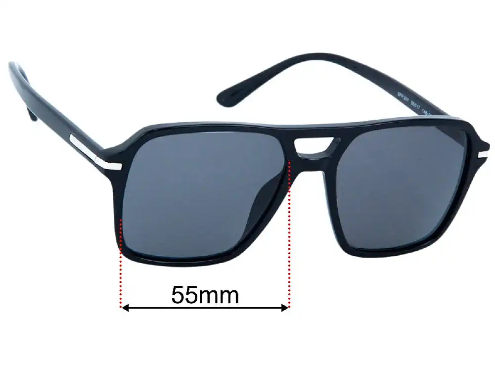 Sunglass Fix Replacement Lenses for Prada SPR20Y - 55mm Wide Sunglass Fix Replacement Lenses for Prada SPR20Y - 55mm Wide