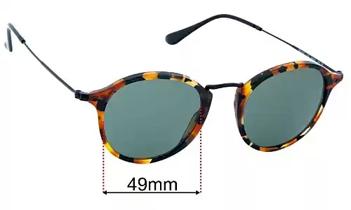 Sunglass Fix Replacement Lenses for Ray-Ban RB2447 Round Fleck - 49mm Wide Ray-Ban RB2447 Round Fleck Replacement Lenses 49mm wide