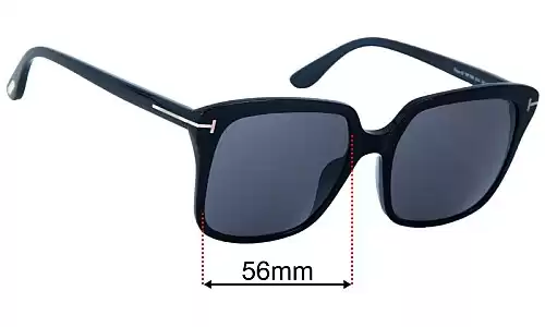 Tom Ford Faye TF788 Replacement Lenses - 56mm Wide Sunglass Fix Replacement Lenses Tom Ford Faye TF788 - 56mm Wide