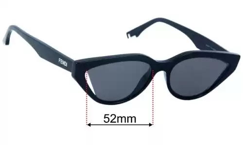 Sunglass Fix Replacement Lenses for Fendi FE 40009I - 52mm Wide Fendi FE 40009I Replacement Lenses 52mm wide