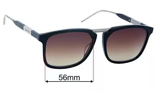 Sunglass Fix Replacement Lenses for Gucci GG0842S - 56mm Wide Gucci GG0842S Replacement Lenses 56mm wide
