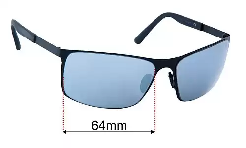 Sunglass Fix Replacement Lenses for Porsche P 8566F - 64mm Wide Porsche P 8566F Replacement Lenses 64mm wide