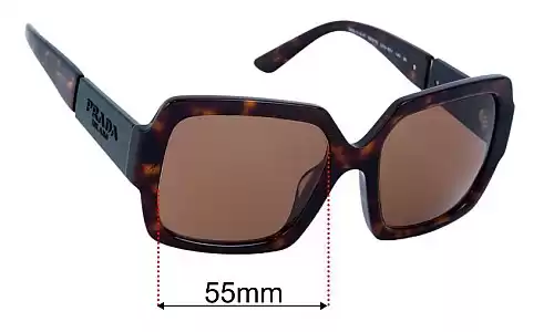 Sunglass Fix Replacement Lenses for Prada SPR21X-F - 55mm Wide Prada SPR21X-F Replacement Lenses 55mm wide
