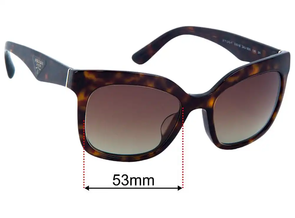 Sunglass Fix Replacement Lenses for Prada SPR24Q-F - 53mm Wide Sunglass Fix Replacement Lenses for Prada SPR24Q-F - 53mm Wide