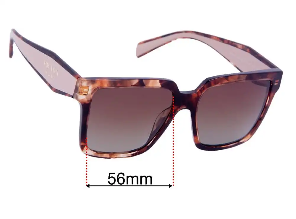 Sunglass Fix Replacement Lenses for Prada SPR24Z - 56mm Wide Sunglass Fix Replacement Lenses for Prada SPR24Z - 56mm Wide