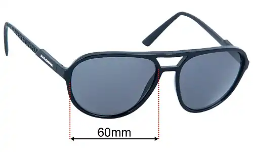 Dolce & Gabbana DG6150 Replacement Lenses 60mm Wide Sunglass Fix Replacement Lenses for Dolce & Gabbana DG6150 - 60mm Wide