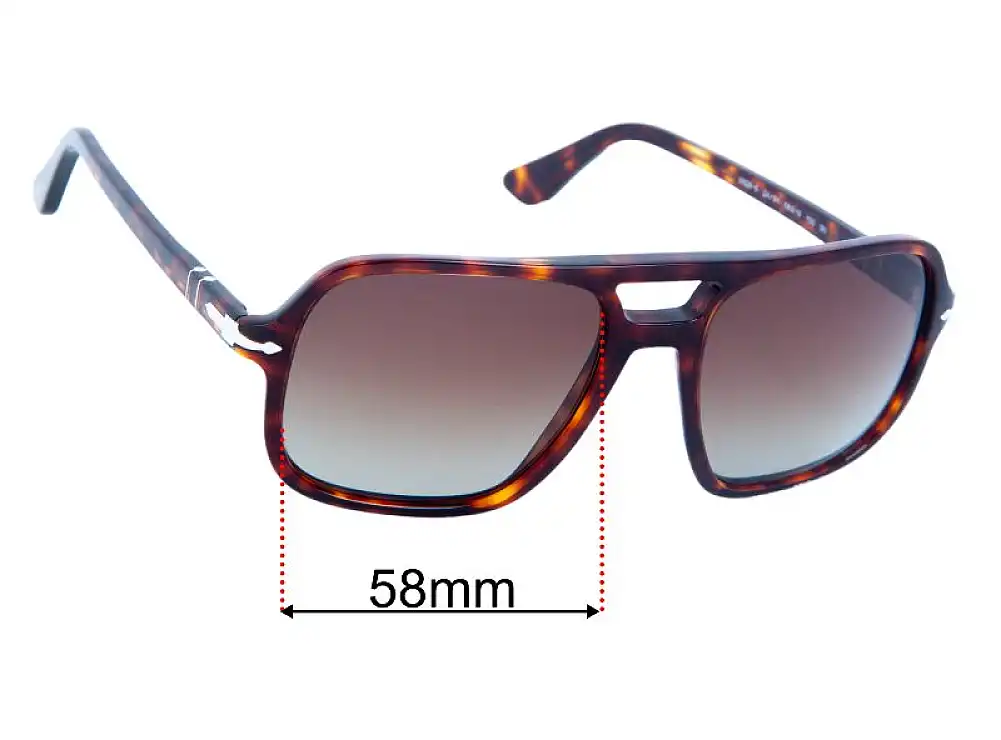 Sunglass Fix Replacement Lenses for Persol 3328-S - 58mm Wide Sunglass Fix Replacement Lenses for Persol 3328-S - 58mm Wide