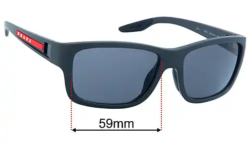 Prada SPS01W Replacement Lenses 59mm Sunglass Fix Replacement Lenses for Prada SPS01W Replacement Lenses 59mm