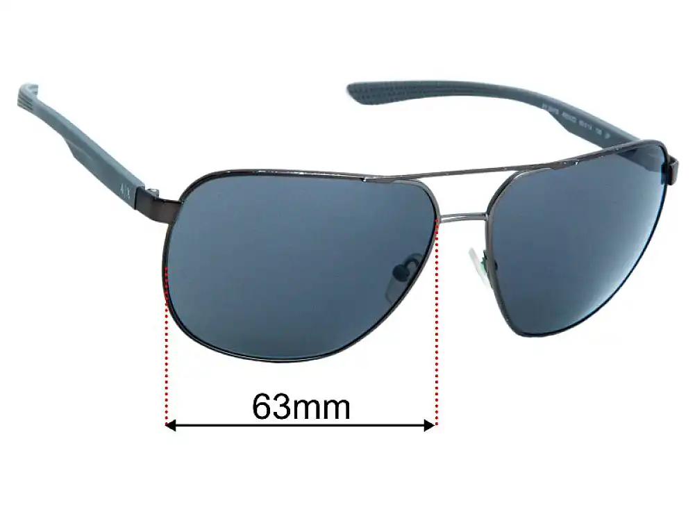 Sunglass Fix Replacement Lenses for Armani Exchange AX 2047S - 63mm Wide Sunglass Fix Replacement Lenses for Armani Exchange AX 2047S - 63mm Wide