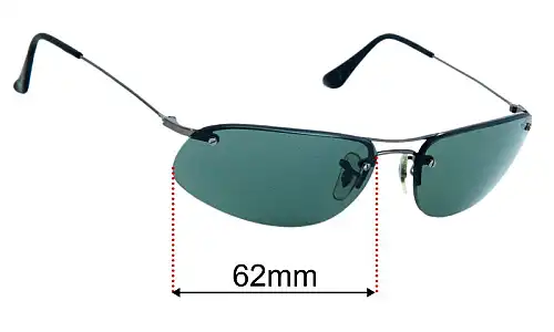 Sunglass Fix Replacement Lenses for Ray-Ban RB3180 - 62mm Wide Ray-Ban RB3180 Replacement Lenses 62mm wide