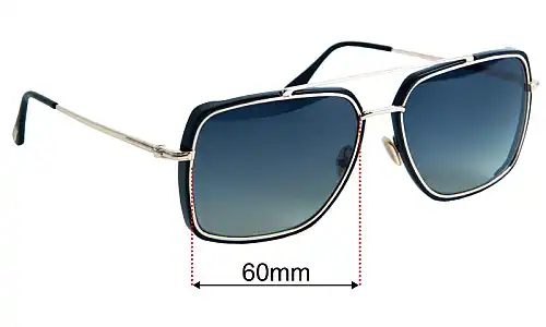 Sunglass Fix Replacement Lenses for Tom Ford Lionel TF750 - 50mm Wide Tom Ford Lionel TF750 Replacement Lenses 50mm wide
