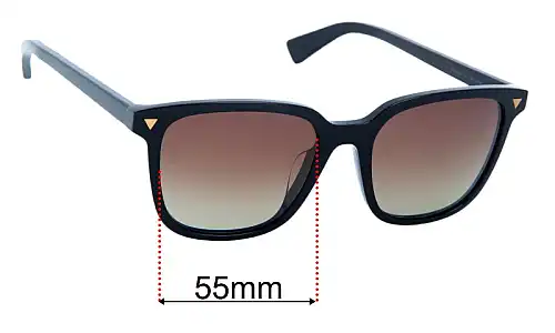 Sunglass Fix Replacement Lenses for Bottega Veneta BV 1255SA - 55mm Wide Bottega Veneta BV 1255SA Replacement Lenses 55mm wide