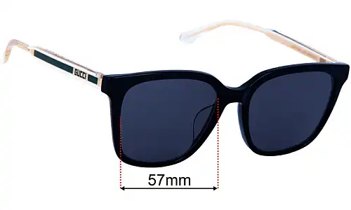 Sunglass Fix Replacement Lenses for Gucci GG1121SA - 57mm Wide Gucci GG1121SA Replacement Lenses 57mm wide