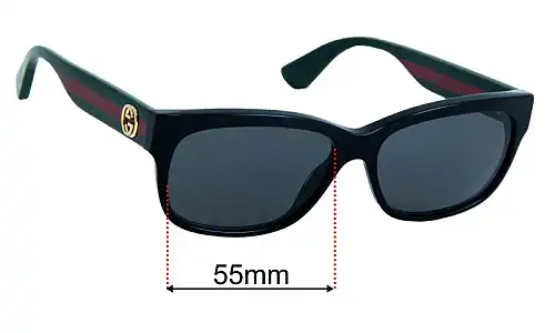 Sunglass Fix Replacement Lenses for Gucci GG0278O - 55mm Wide Gucci GG0278O Replacement Lenses 55mm wide