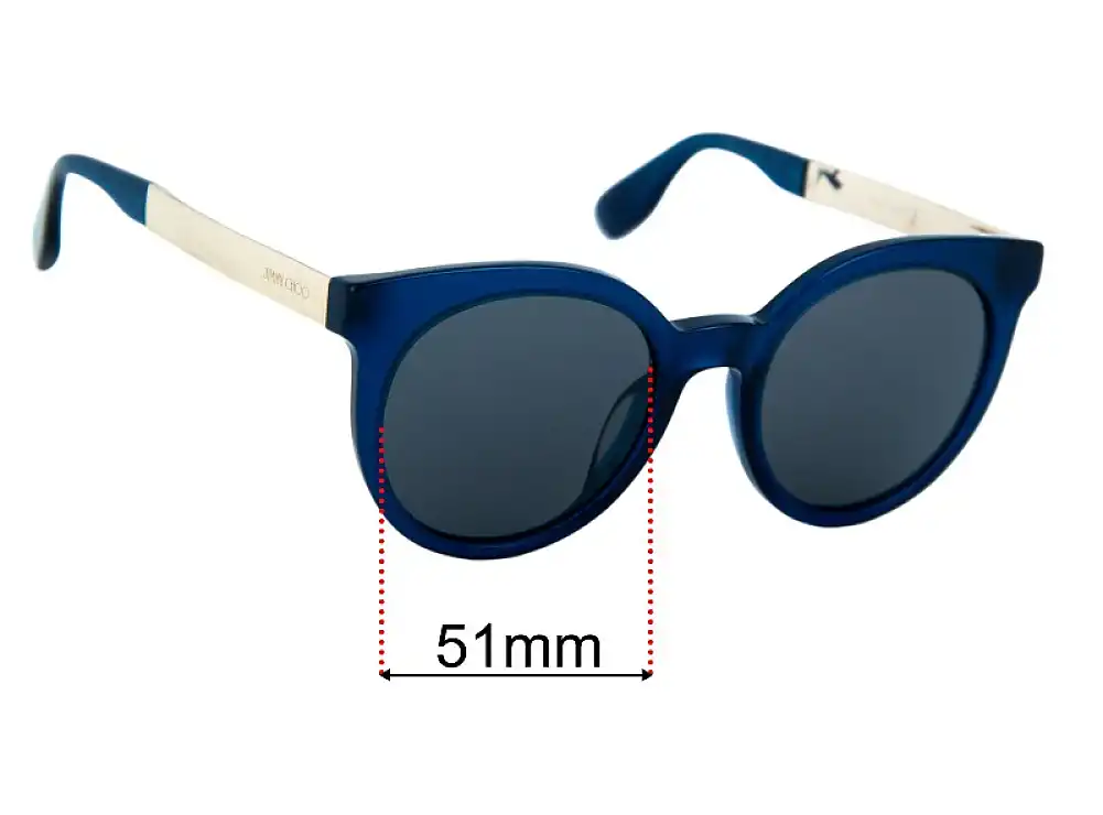 Sunglass Fix Replacement Lenses for Jimmy Choo Vivy/S - 51mm Wide Sunglass Fix Replacement Lenses for Jimmy Choo Vivy/S - 51mm Wide