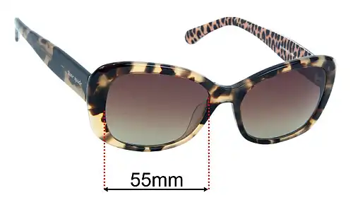 Sunglass Fix Replacement Lenses for Kate Spade Elowen/G/S - 55mm Wide Kate Spade Elowen/G/S Replacement Lenses 55mm wide