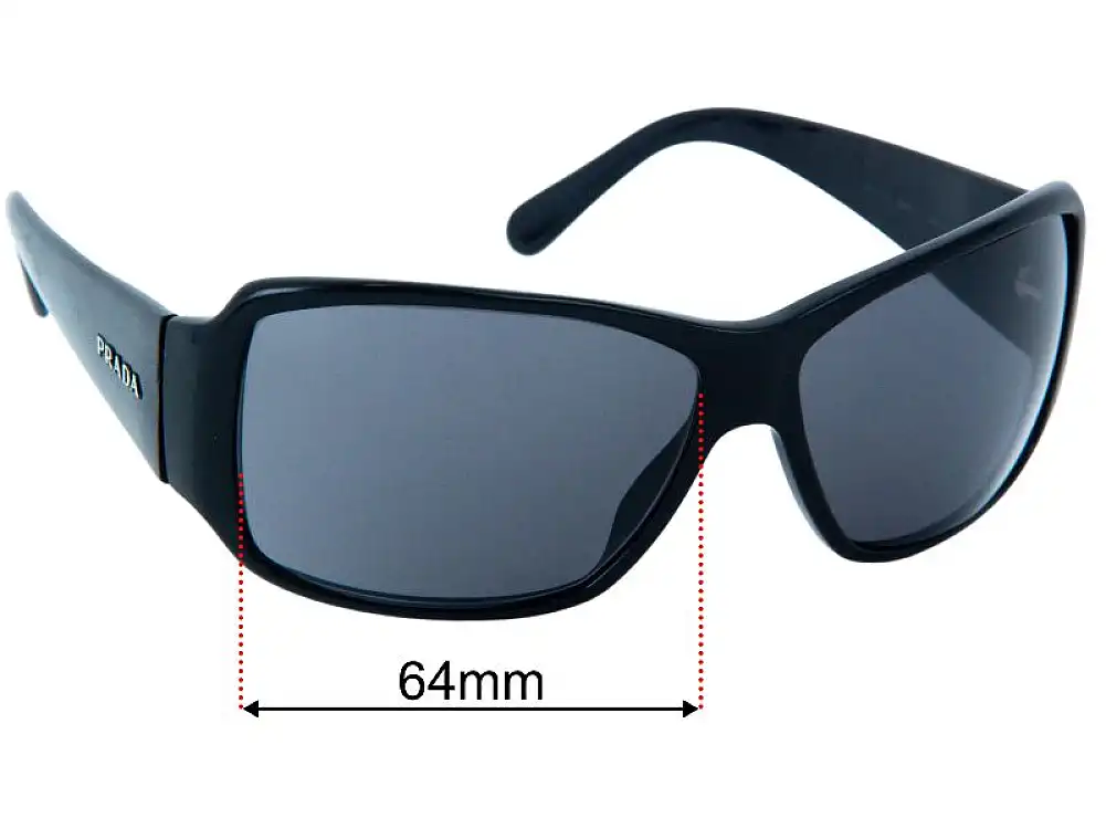 Sunglass Fix Replacement Lenses for Prada SPR09G - 64mm Wide Sunglass Fix Replacement Lenses for Prada SPR09G - 64mm Wide