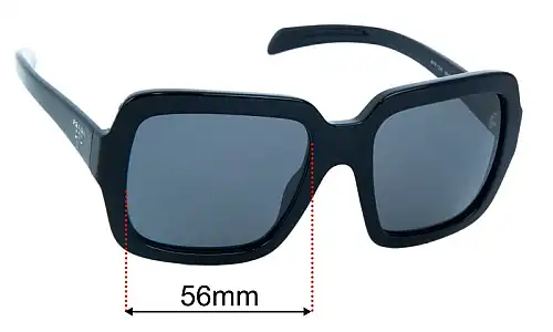 Sunglass Fix Replacement Lenses for Prada SPR12W 56mm Prada SPR12W Replacement Lenses 56mm wide