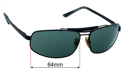 Sunglass Fix Replacement Lenses for Ray-Ban RB3303 - 64mm Wide Ray-Ban RB3303 Replacement Lenses 64mm wide