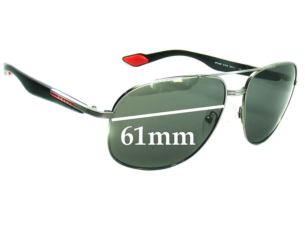 Sunglass Fix Replacement Lenses for Prada SPS50M - 61mm Wide Sunglass Fix Replacement Lenses for Prada SPS50M - 61mm Wide