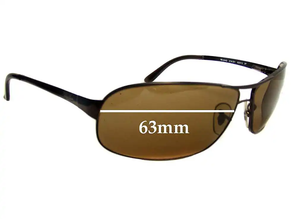 Sunglass Fix Replacement Lenses for Ray-Ban RB3343 Sidestreet - 63mm Wide Sunglass Fix Replacement Lenses for Ray-Ban RB3343 Sidestreet - 63mm Wide