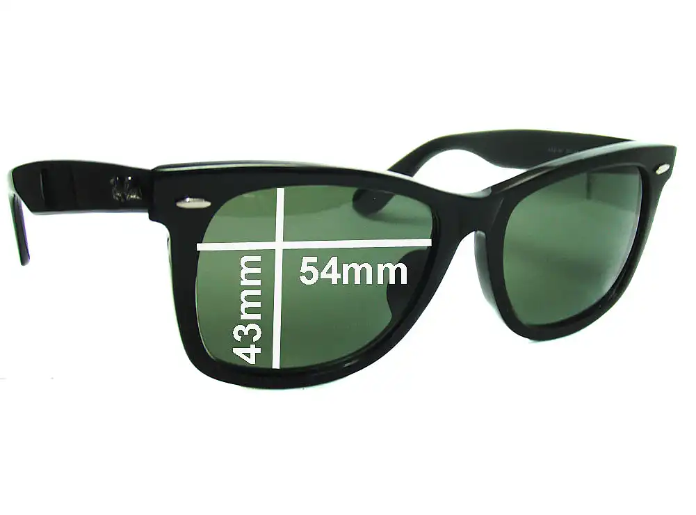 Sunglass Fix Replacement Lenses for Ray-Ban RB2140 New Wayfarer - 'New Wayfarer' on Right Arm - 54mm Wide Sunglass Fix Replacement Lenses for Ray-Ban RB2140 New Wayfarer - 'New Wayfarer' on Right Arm - 54mm Wide