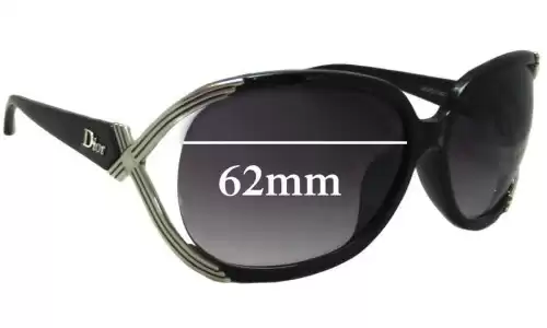 Sunglass Fix Replacement Lenses for Christian Dior Sydney - 62mm Wide Christian Dior Sydney Replacement Lenses 62mm wide