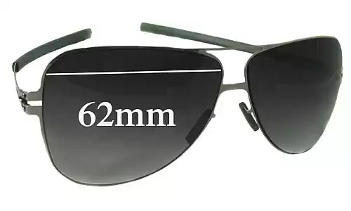 Sunglass Fix Replacement Lenses for IC! Berlin Zain - 62mm Wide Sunglass Fix Replacement Lenses for IC! Berlin Zain - 62mm Wide