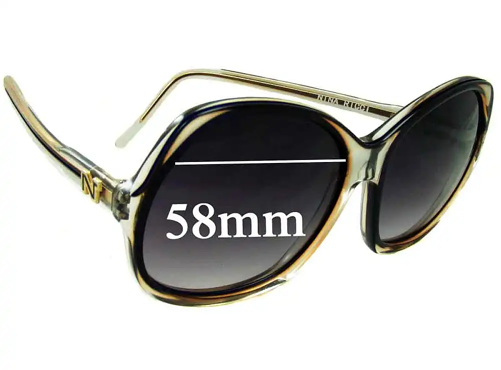 Sunglass Fix Replacement Lenses for Nina Ricci 85-D14 - 58mm Wide Sunglass Fix Replacement Lenses for Nina Ricci 85-D14 - 58mm Wide
