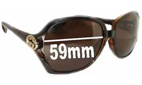 Sunglass Fix Replacement Lenses for Gucci GG2986/S - 59mm Wide Gucci GG2986/S Replacement Lenses 59mm wide