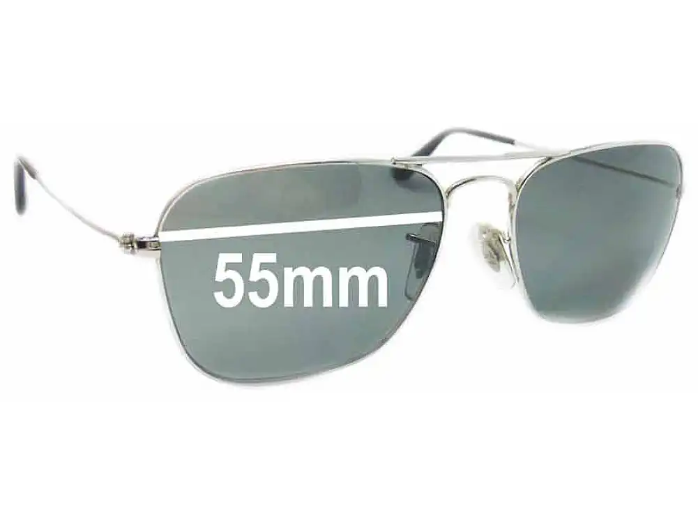 Sunglass Fix Replacement Lenses for Ray-Ban RB3136 Caravan Square Aviator - 55mm Wide Sunglass Fix Replacement Lenses for Ray-Ban RB3136 Caravan Square Aviator - 55mm Wide