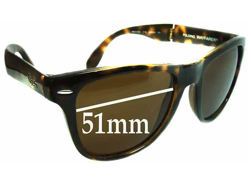Sunglass Fix Replacement Lenses for Ray-Ban RB4105 Folding Wayfarer - 51mm Wide Sunglass Fix Replacement Lenses for Ray-Ban RB4105 Folding Wayfarer - 51mm Wide