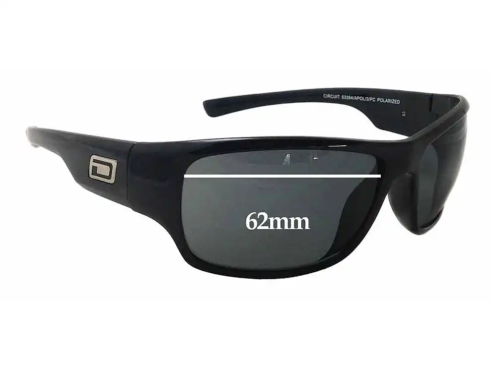 Sunglass Fix Replacement Lenses for Dirty Dog Circuit - 62mm Wide Sunglass Fix Replacement Lenses for Dirty Dog Circuit - 62mm Wide