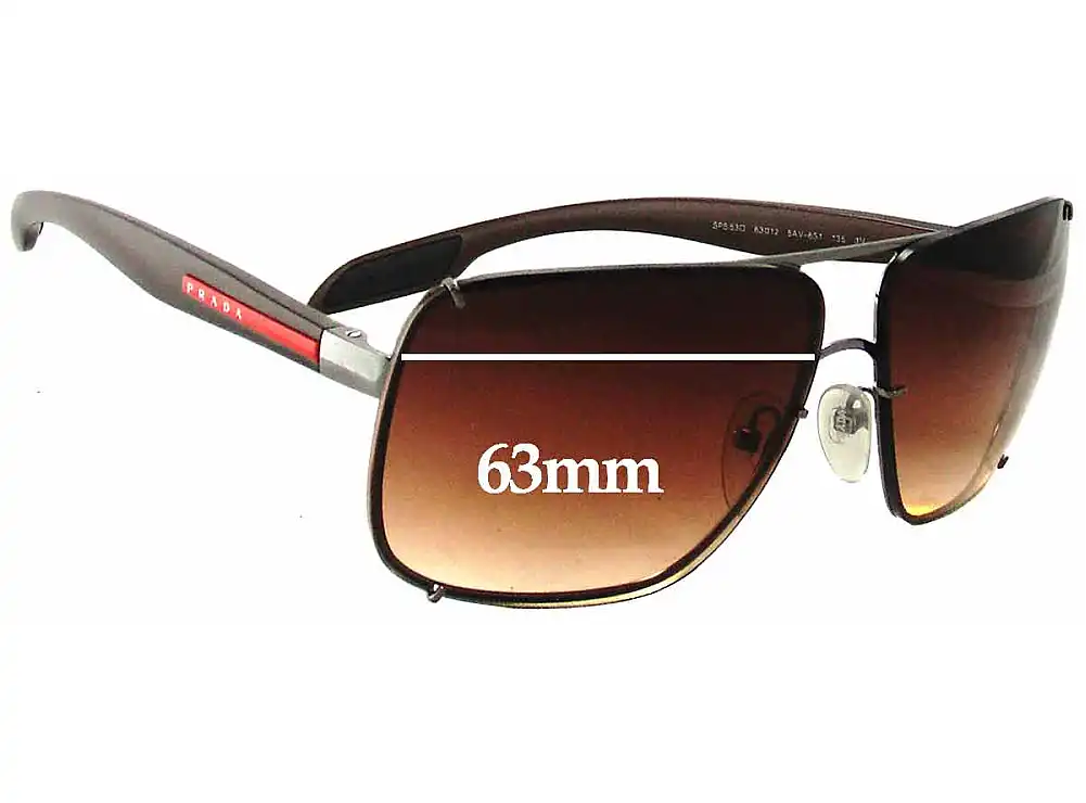 Sunglass Fix Replacement Lenses for Prada SPS53O - 63mm Wide Sunglass Fix Replacement Lenses for Prada SPS53O - 63mm Wide