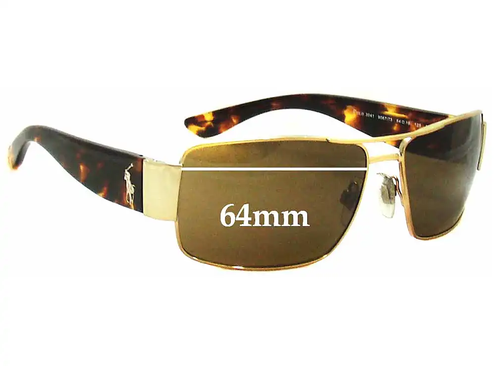 Sunglass Fix Replacement Lenses for Polo Polo PH 3041 - 64mm Wide Sunglass Fix Replacement Lenses for Polo Polo PH 3041 - 64mm Wide