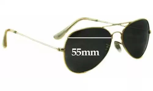 Sunglass Fix Replacement Lenses for Ray-Ban B&L Aviator RB3025 - 55mm Wide Ray-Ban B&L Aviator RB3025 Replacement Lenses 55mm wide