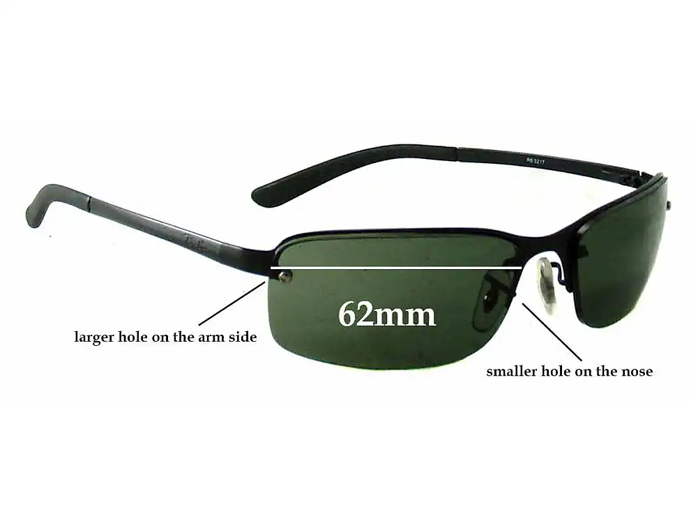 Sunglass Fix Replacement Lenses for Ray-Ban RB3217 (Small Nose Hole) - 62mm Wide Sunglass Fix Replacement Lenses for Ray-Ban RB3217 (Small Nose Hole) - 62mm Wide
