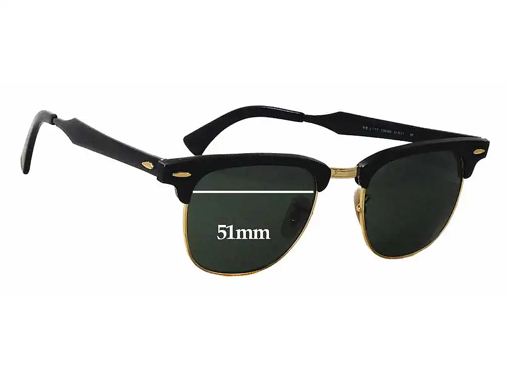 Sunglass Fix Replacement Lenses for Ray-Ban RB3507 Clubmaster - 51mm Wide Sunglass Fix Replacement Lenses for Ray-Ban RB3507 Clubmaster - 51mm Wide