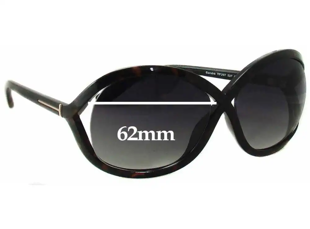 Sunglass Fix Replacement Lenses for Tom Ford Sandra TF297 - 62mm Wide Sunglass Fix Replacement Lenses for Tom Ford Sandra TF297 - 62mm Wide
