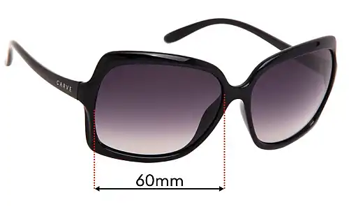 Sunglass Fix Replacement Lenses for Carve Grace - 60mm Wide Carve Grace Replacement Lenses 60mm wide