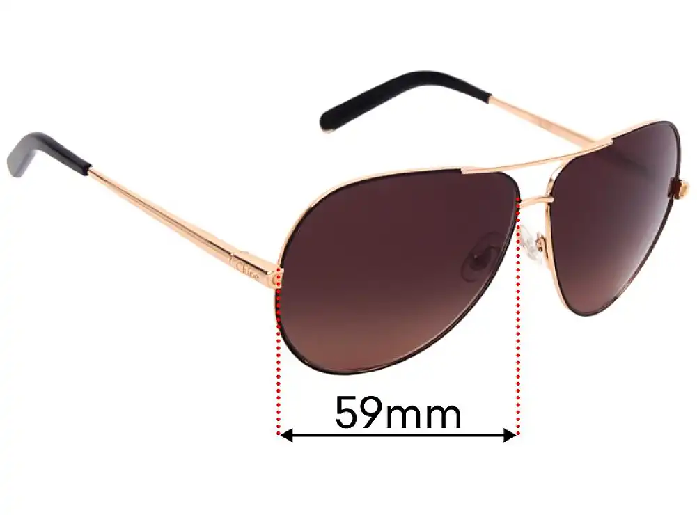 Sunglass Fix Replacement Lenses for Chloe CE 107S - 59mm Wide Sunglass Fix Replacement Lenses for Chloe CE 107S - 59mm Wide