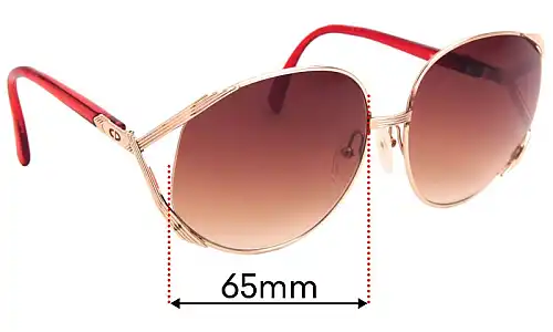 Sunglass Fix Replacement Lenses for Christian Dior 2250 - 65mm Wide Christian Dior 2250 Replacement Lenses 65mm wide