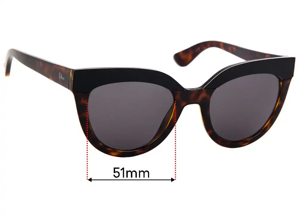 Sunglass Fix Replacement Lenses for Christian Dior Soft 1 - 51mm Wide Sunglass Fix Replacement Lenses for Christian Dior Soft 1 - 51mm Wide