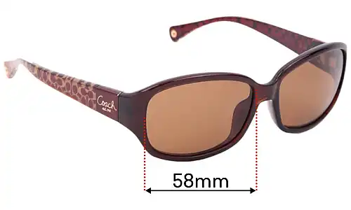 Sunglass Fix Replacement Lenses for Coach Tegan - 58mm Wide Coach Tegan Replacement Lenses 58mm wide