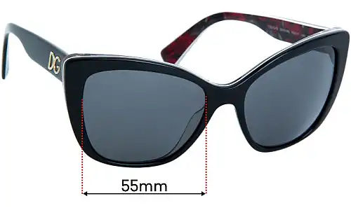 Sunglass Fix Replacement Lenses for Dolce & Gabbana DG4216 - 55mm Wide Sunglass Fix Replacement Lenses for Dolce & Gabbana DG4216 - 55mm Wide