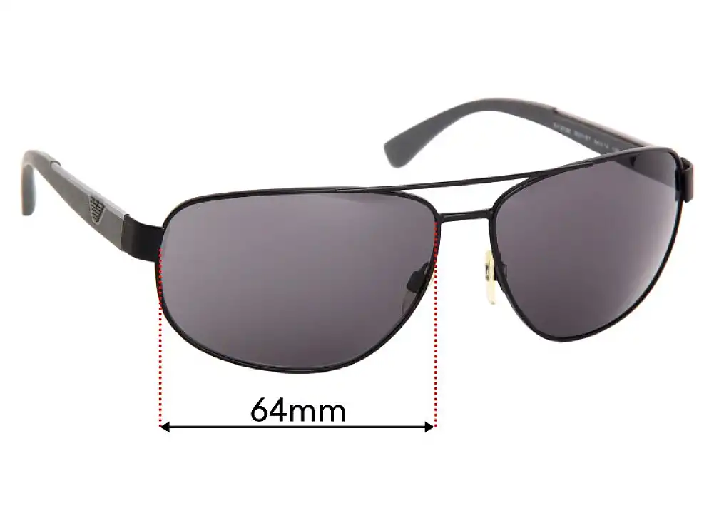 Sunglass Fix Replacement Lenses for Emporio Armani EA2036 - 64mm Wide Sunglass Fix Replacement Lenses for Emporio Armani EA2036 - 64mm Wide