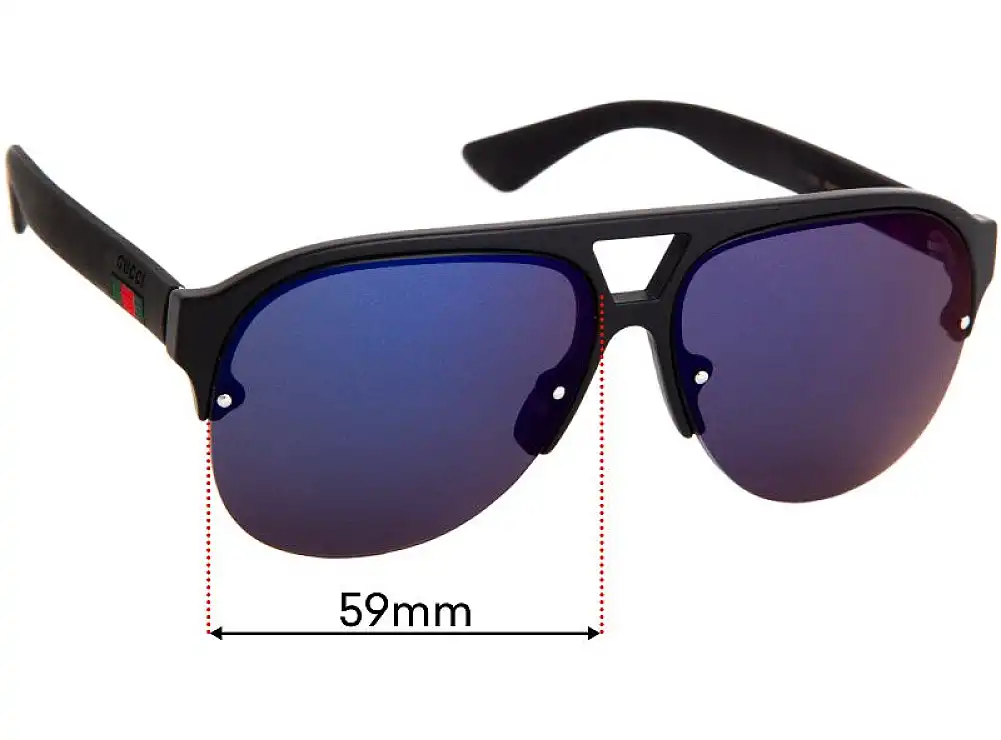 Sunglass Fix Replacement Lenses for Gucci GG0170/S - 59mm Wide Sunglass Fix Replacement Lenses for Gucci GG0170/S - 59mm Wide
