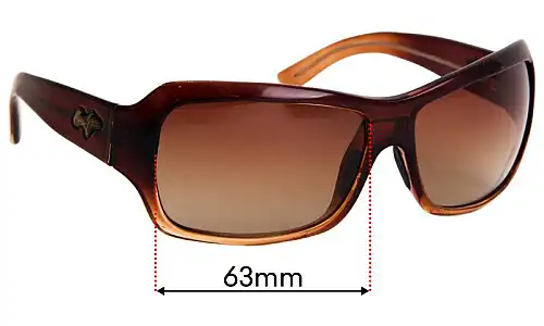 Maui Jim MJ111 Palms Replacement Lenses 63mm Sunglass Fix Replacement Lenses for Maui Jim MJ111 Palms - 63mm wide